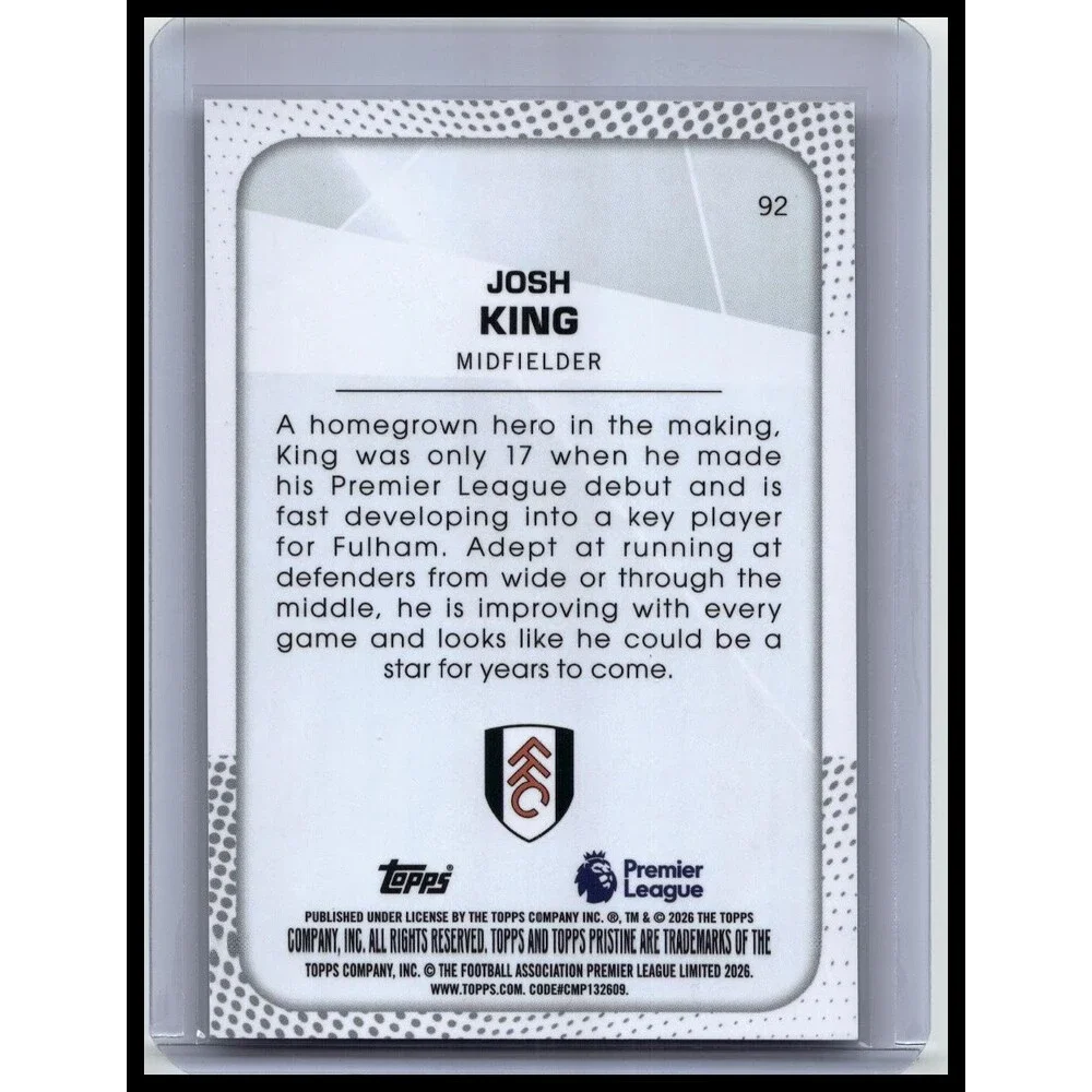 2025-26 Topps Pristine Josh King FUL base